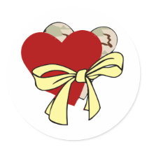 Two hearts and yellow ribbon stickers
