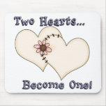 Two Hearts Become One mousepads