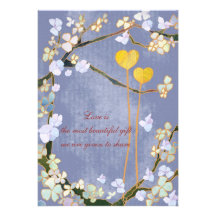 Two Hearts: Blue Wedding Invitations
