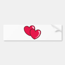 Two Hearts Bumper Sticker