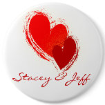 Two hearts in love buttons