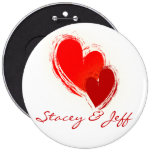 Two hearts in love buttons