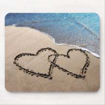 Two Hearts In The Sand Mousepad