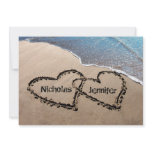 Two Hearts In The Sand Wedding Invitation