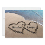 Two Hearts In The Sand Wedding Invitation