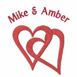 Two Hearts Love Valentine Red Design Embroidery embroidered shirts