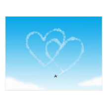 Two hearts postcards
