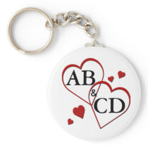 Two Hearts Template Key Chain