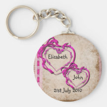 Two Hearts Together Keychain