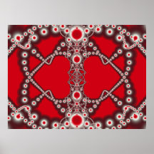 Two Hearts Valentine Fractal Poster