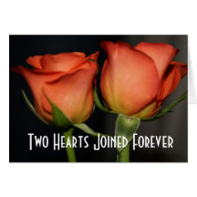 Two Hearts Wedding Roses Greeting Card