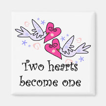 Two Hearts Wedding Tshirts and Gifts Fridge Magnets