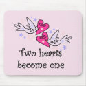 Two Hearts Wedding Tshirts and Gifts mousepads