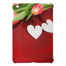 Two Hearts with Tulips iPad Mini Cases