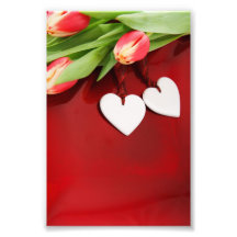 Two Hearts with Tulips Photo Art
