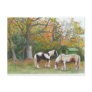 Two horses and a gypsy wagon - Postcard