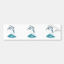 two jumping dolphins bumper sticker