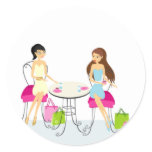 Two Ladies at the Cafe Stickers