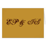Two Letter Monograms for Weddings Gold Brown Greeting Card