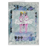 Two Little Ballerinas Holding Shoes cards