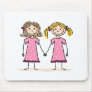 Two little girls holding hands mouse pads
