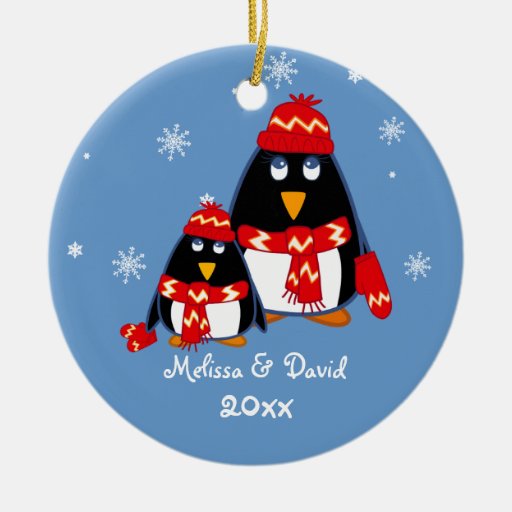 two little penguins custom christmas ornaments zazzle two little penguins custom christmas ornaments zazzle