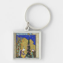 Two Lovers in a Flowering Orchard Key Chains