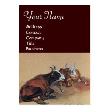 TWO LYING COWS  MONOGRAM BUSINESS CARDS