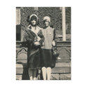 Two men in drag out on the town post card postcards