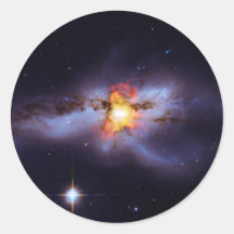 Two Merging Black Holes in Galaxy NGC 6240 Round Sticker