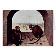 Two Monkeys By Bruegel D. Ä. Pieter (Best Quality) Greeting Card