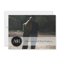 Two Monograms Photo Wedding Invitations