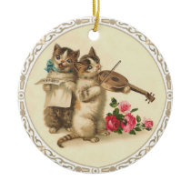 Two Musical Kittens Sing and Play Violin