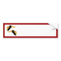 Two Off Road Dirt Bikes with Flames Bumper Stickers