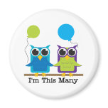 Two Owls I'm This Many magnets