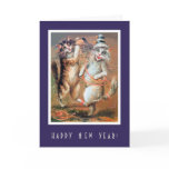 Two Partying Cats Wish for a Happy New Year