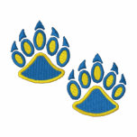 Two Paw Prints Embroidered Hooded Sweatshirt