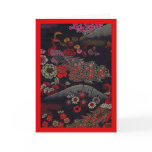 Two Peacocks on Silk Obi Fabric cards