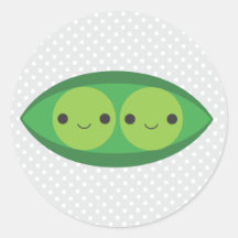 Two Peas in a Pod Round Sticker