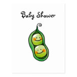 Two peas in a pod, twins baby shower postcard