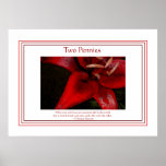 Two Pennies on White Poster