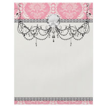 two pink and cream elegant damask full colour flyer