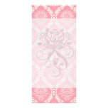 two pink and cream elegant damask custom rack cards