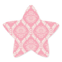two pink and cream elegant damask sticker