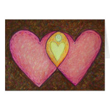Two Pink Hearts Card