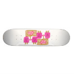 Two pink in love skate board decks