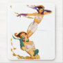 Two Pinup Girl in their Underwear in the Wind Mouse Pad