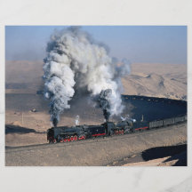 Two QJs on edge of Gobi Desert, China Personalized Flyer