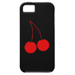 Two Red Cherries on Black. iPhone 5 Cover