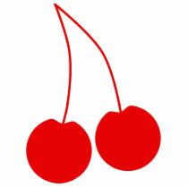 Two Red Cherries. Photo Cutouts